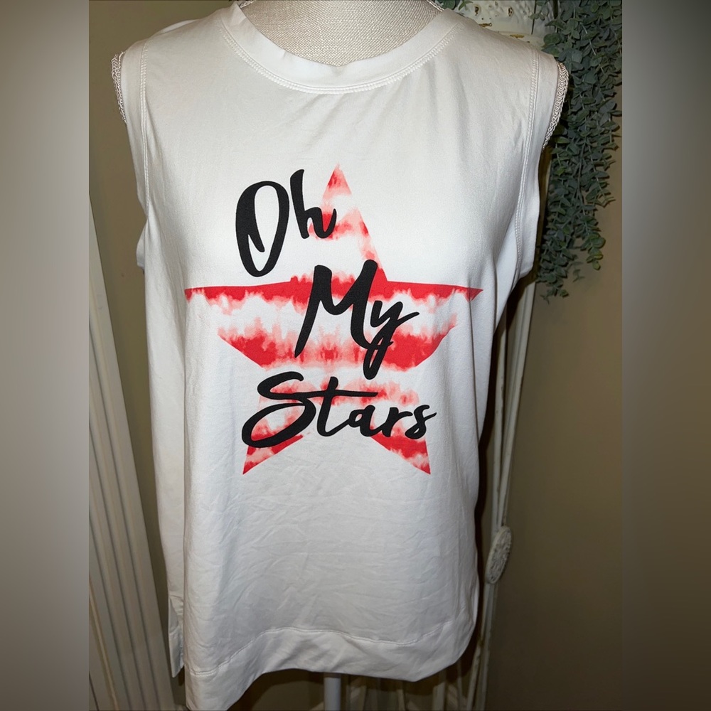 Liberty Park Women’s Americana 4th of July Tank size M oh my stars